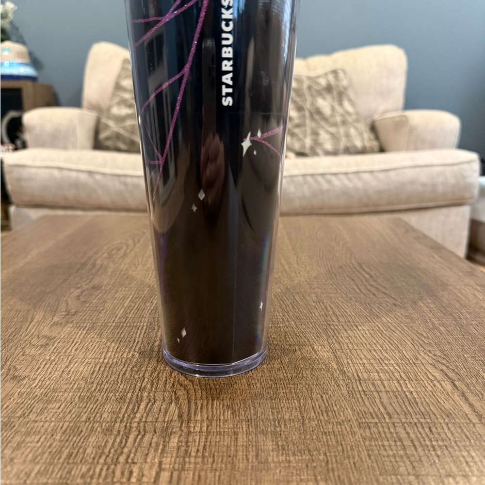 Starbucks Black Tumbler with Purple Highlights